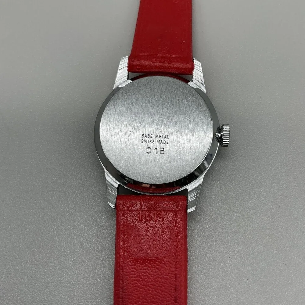 Vintage Bradley Mickey Mouse Boys Watch 30mm Dial Red Swiss Manual Bicentennial